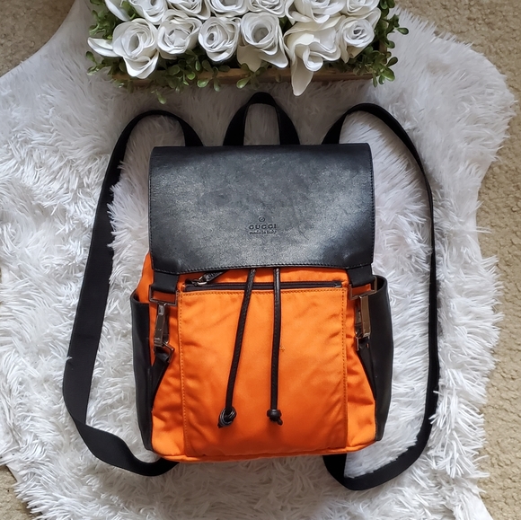 orange gucci backpack